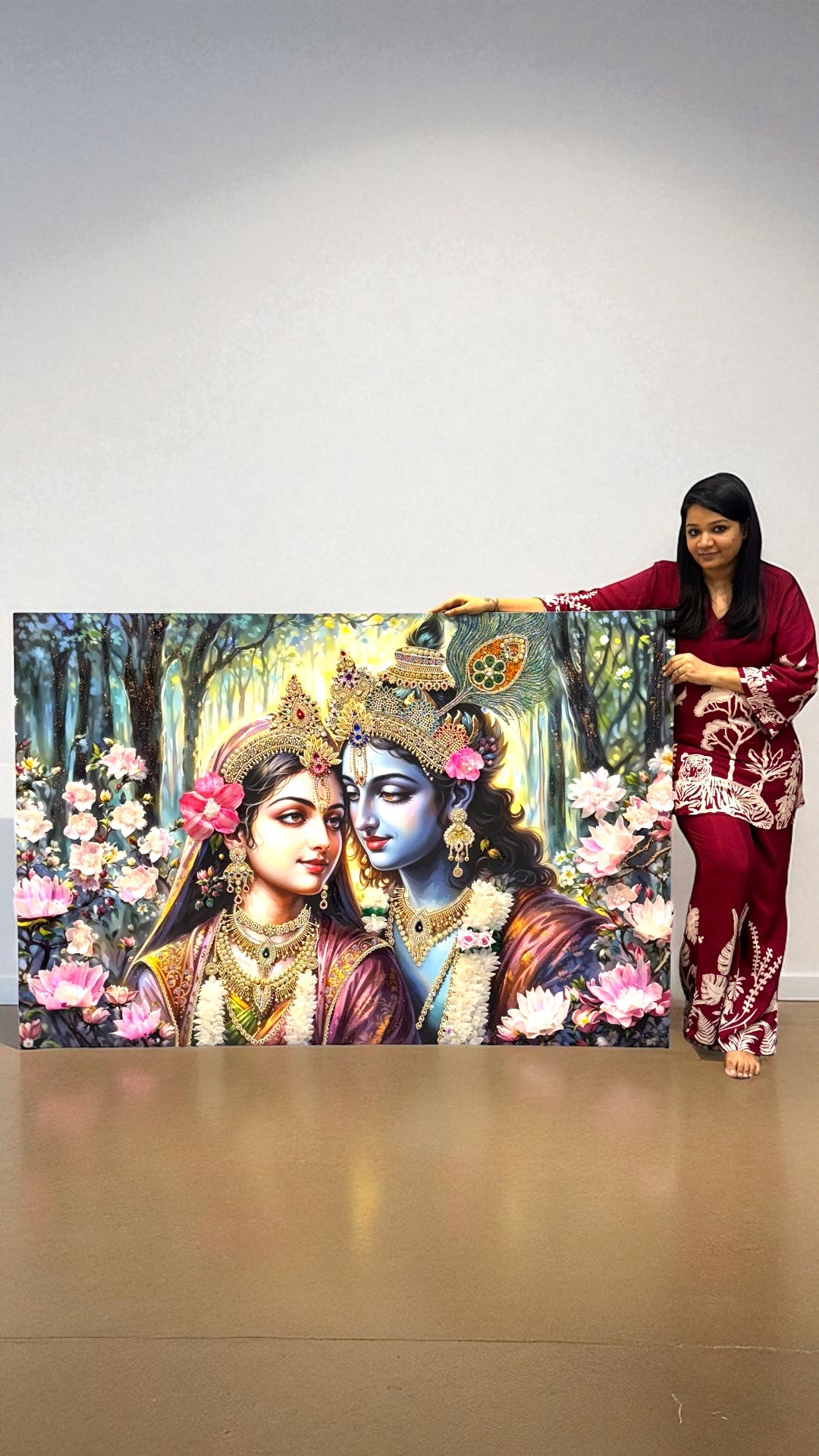 Large 3D Radha Krishna Resin Art Frame | Luxury Home Decor | Art Local
