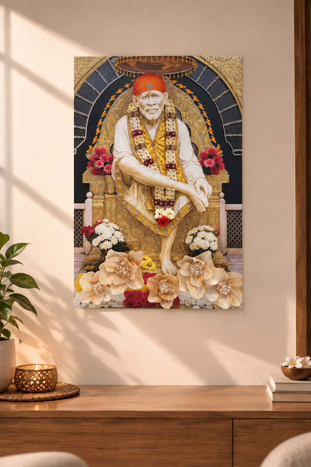 3D Sai Baba Resin Art Frame | Premium Handmade Wall Decor | Art Local