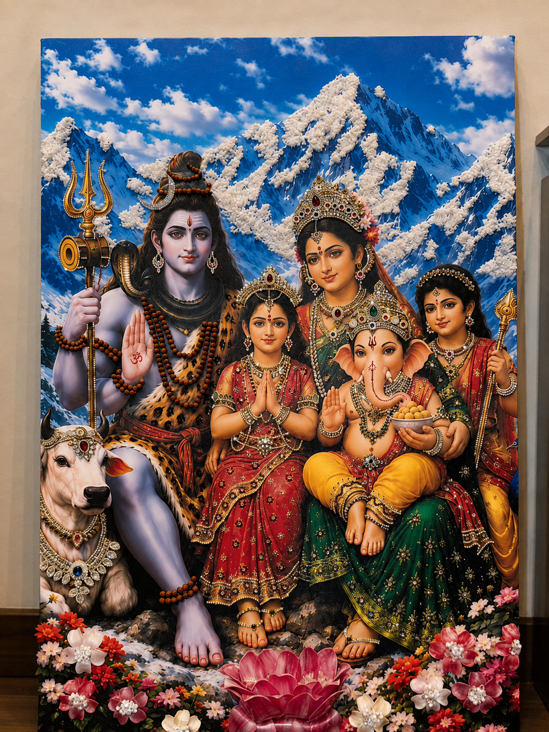 3D Shiv Parivar Resin Art Frame | Premium Handmade Religious Wall Decor for Home & Office