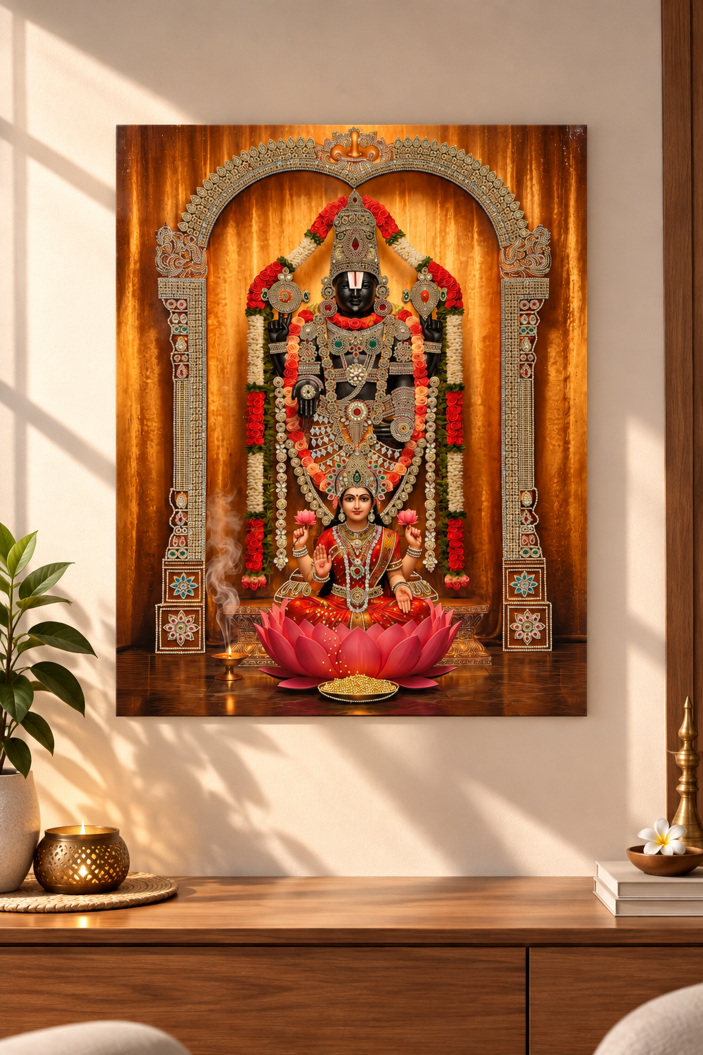 2D Balaji & Lakshmi Wall Art | Traditional Divine Home Decor