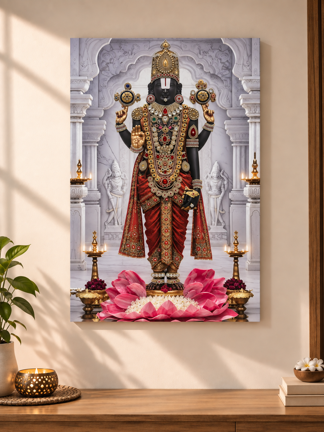 Divine Balaji & Lakshmi Wall Art | Premium Handmade Resin Frame