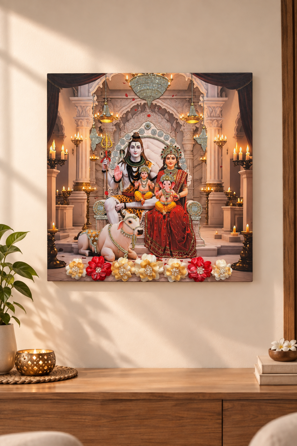 Ceiling Jhoomar Shiv Parivar Wall Art | Premium 3D Divine Decor