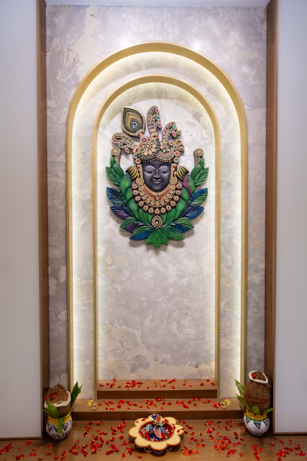 3D Mukharvind Krishna Resin Artwork | Elegant Spiritual Wall Art for Home Decor