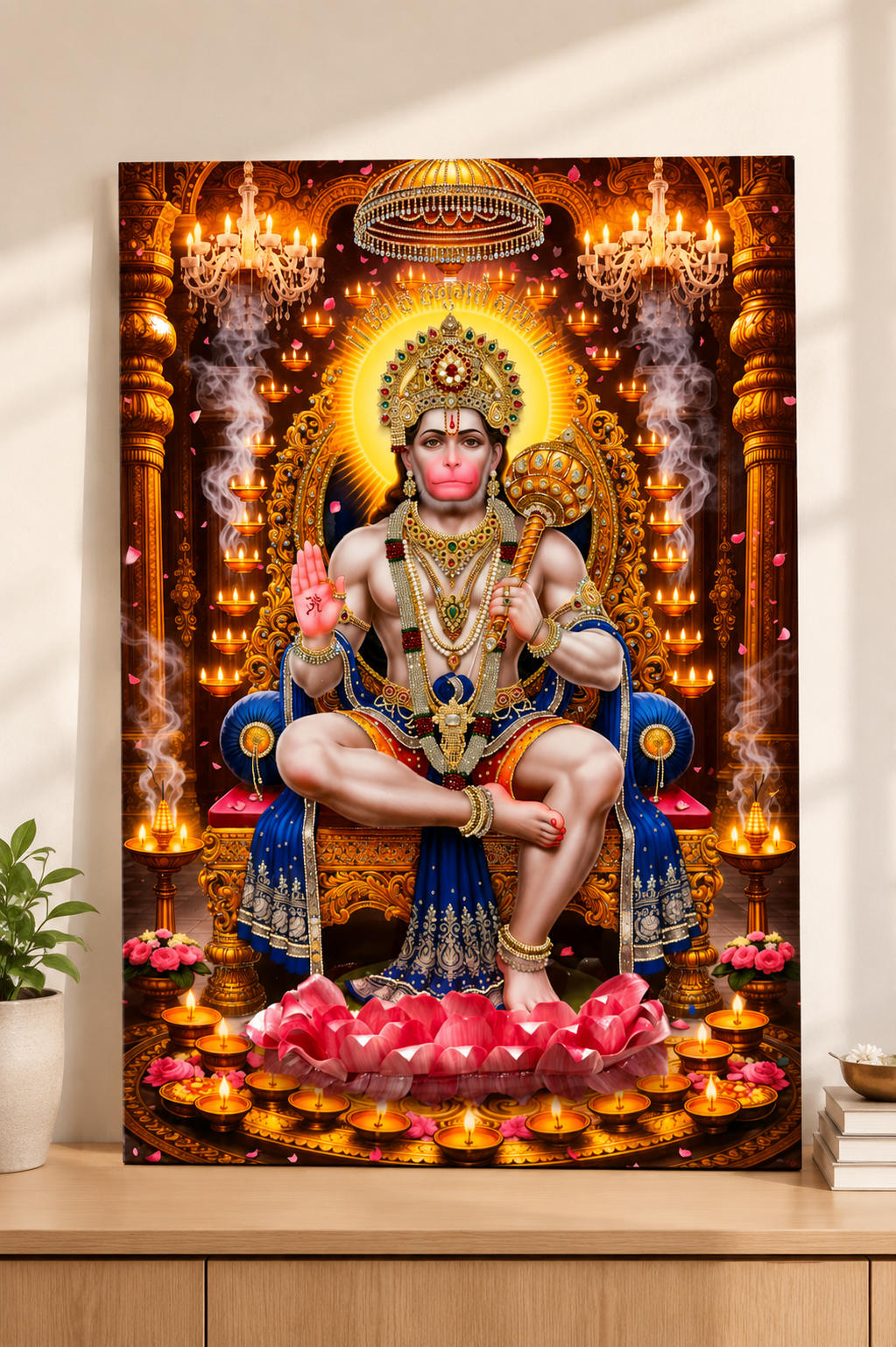 3D Hanuman Resin Art Frame | Divine Spiritual Wall Decor for Home & Temple by Art Local